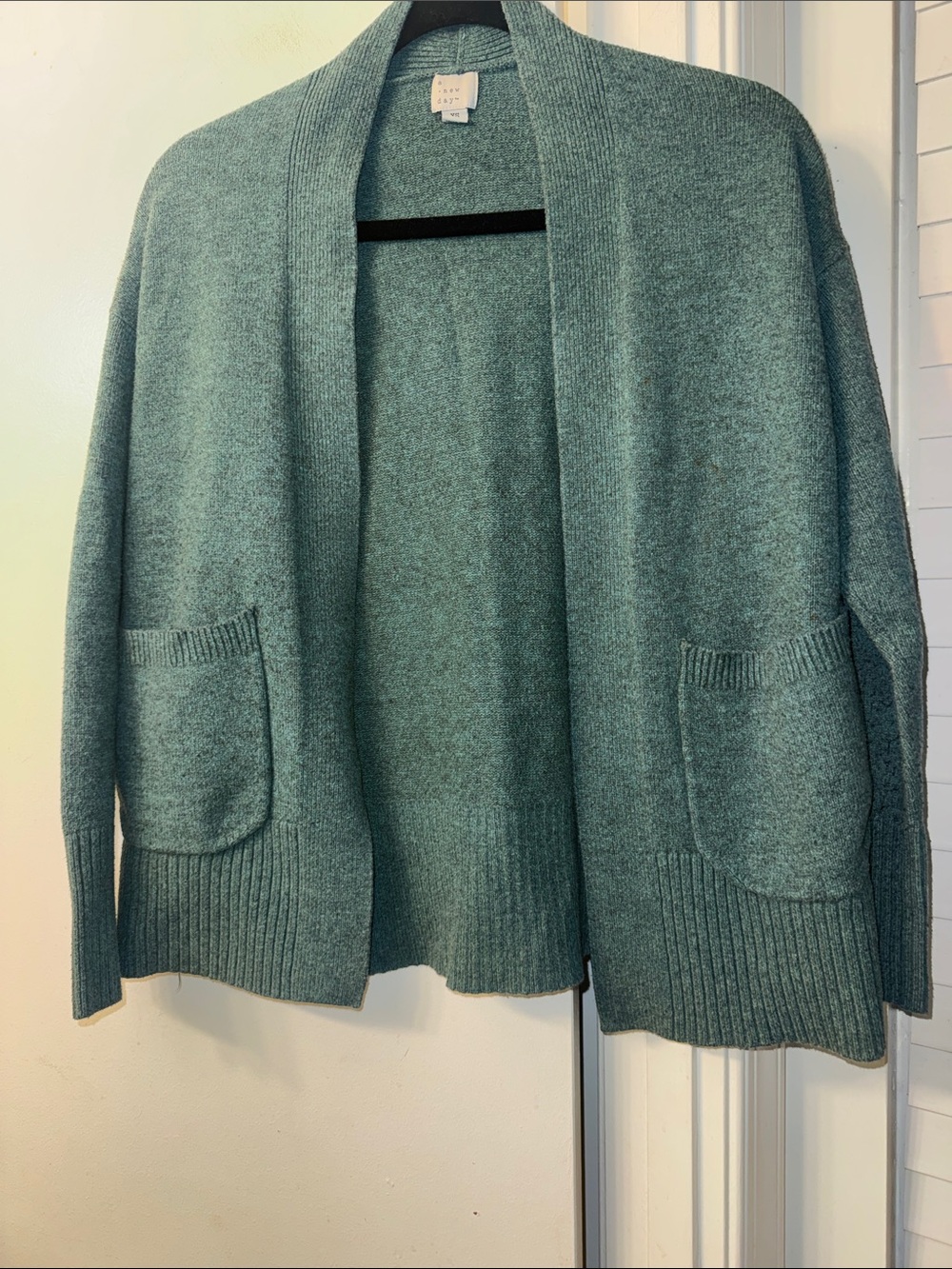 a new day Open-Front Cardigan Sweater - Teal Green
